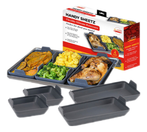 Bandejas Silicona Asar Carne Al Horno Antiadherente X 4 Uds