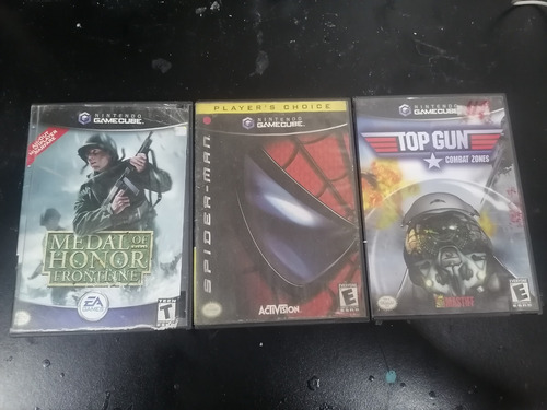 3 Juegos De Gamecube (spiderman, Topgun Y Medal Of Honor)