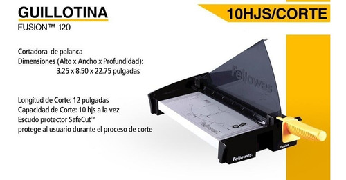 Guillotina Fellowes Fusion 120 Hasta 10 Hojas Por Corte