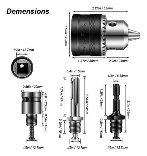 Adaptador De Portabrocas Para Llave De Impacto De 4 Piezas 3