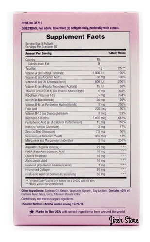 Hair Skin & Nails Biotina 5000mcg Nature´s Bounty X250 Capsu