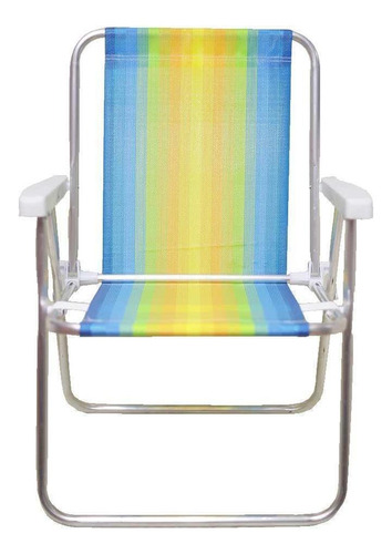 Cadeira Alta Mor Amarelo E Azul Alumínio Ref.2101 Cor MultiMulticolorido