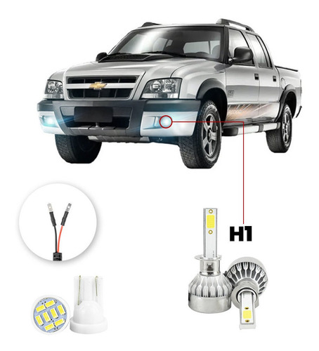 Lampada Farol Milha Led Chevrolet S10 2001 A 2011 20000lm