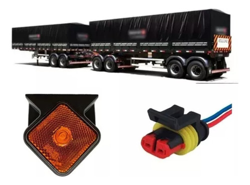 Kit 10 Lanterna Lateral Carretas Guerra Led 12v/24v