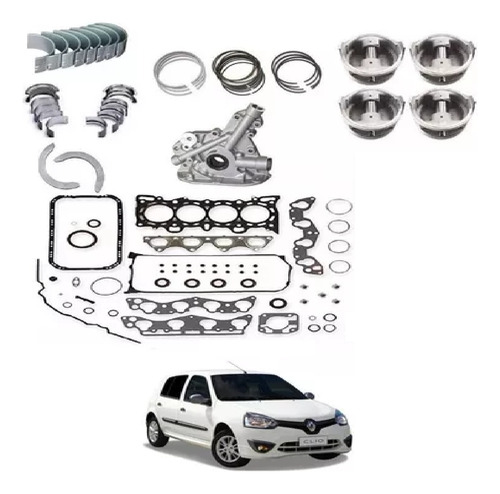 Kit Retifica Completo Motor Renault Clio 1.6 16v. 07/ Flex