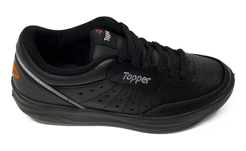 Topper Zapatillas Negras Cuero X-forcer Niño 25 Al 34