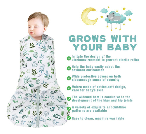 Saco De Dormir Para Recién Nacido De 3 A 6 Meses, Manta Ajus