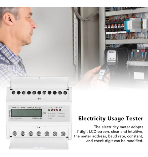 Medidor De Energía Trifásico De 4 Hilos, Medidor De Electric