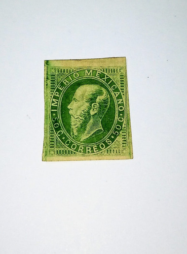 Estampilla Mejico Imperio Mejicano 50 Cent. 1866