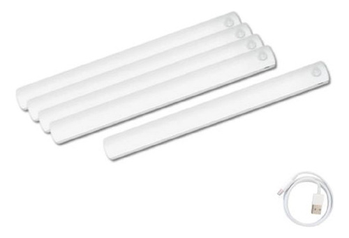 Kit 5 Luminárias Fina Led Sem Fio Sensor Presença 30cm Slim