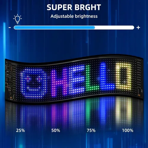 Cartel Led Programable 37.3cm X 9.1cm Eachbid Rgb Usb