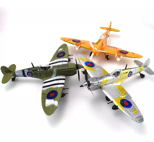 3x Avión De Guerra Spitfire Supermarine Aero Modelismo 1:48