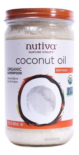 Aceite De Coco Orgánico Refinado Puro Natural Nutiva 680ml