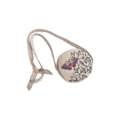 Imagen 2 de 5 de Cira- Estampado Mariposa Lila Y Follaje