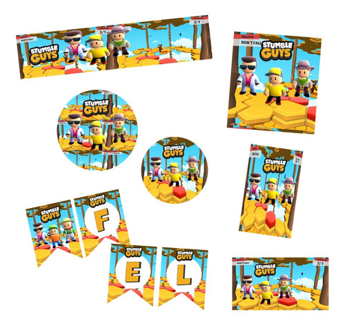 Kit Impreso Personalizados Etiquetas Candy Bar- Stumble Guys