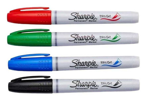 Sharpie Marcadores Permanentes Pack X 4 Brush Tip