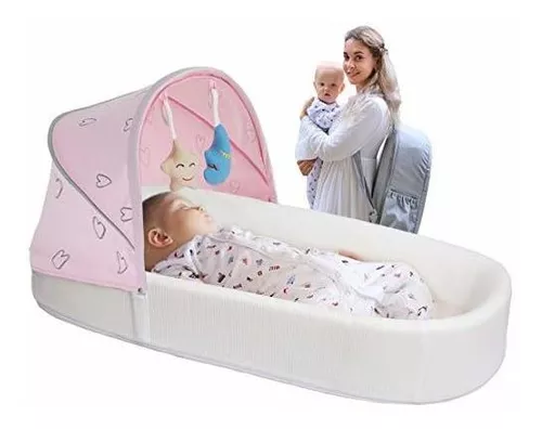 Cuna de viaje para bebé, cuna portátil, cama de bebé plegable suave, cuna  de viaje plegable, tecnología innovadora