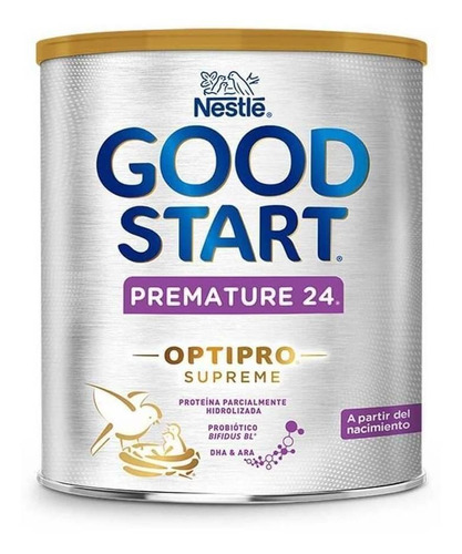 Leche de fórmula en polvo Nestlé Good Start Premature 24 en lata de 1 de 400g - 0 a 6 meses