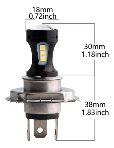 2pcs H4 Led Niebla Led Faro Lámpara 6000k Coche