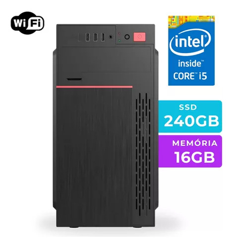 Pc Computador Intel I5 8 Geração 16gb Ddr4 Ssd 240gb + Wifi