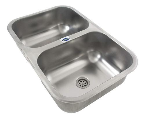 Pileta Doble Aisi 430 Acero Inoxidable 56x37x14cm Dh56
