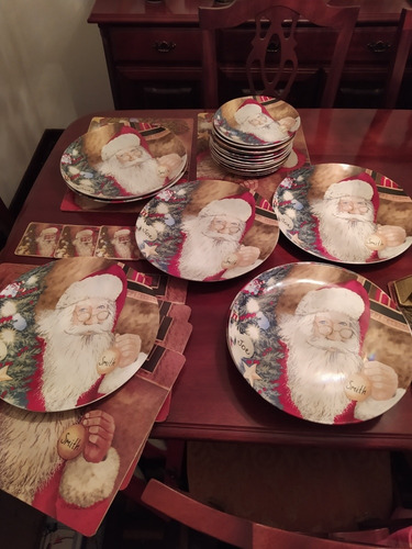 Platos Navideños Ceramica Grandes Y Medianos, Muy Hermosos (Usado)