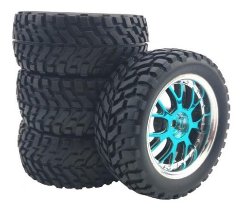 Neumáticos De Goma Para Wltoys 144001 Rueda Azul 75x30mm