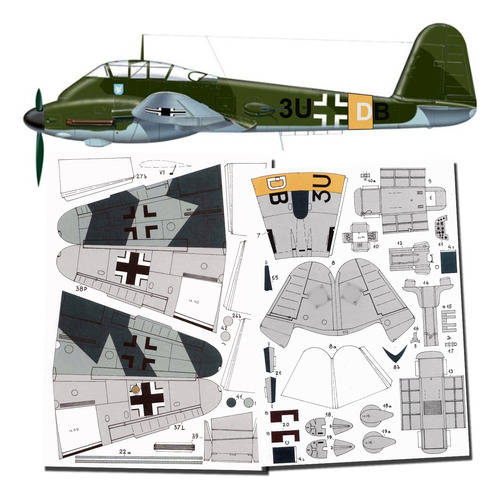 Messerschmitt Me-410 Escala 1.33 Papercraft