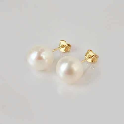 Amor Eterno - Broqueles / Perla Chica 6mm / Aretes Oro 10k