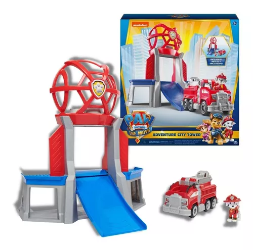 Playset com Mini Veículos Patrulha Canina - Torre Adventure Bay