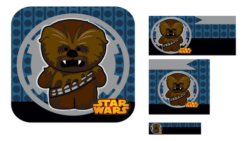 Etiqueta Escolar Star Wars Chewbacca Kit Imprimible 