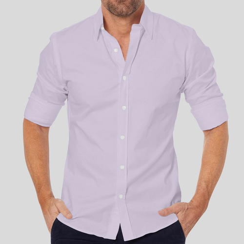Camisa De Manga Larga Holgada A Rayas Con Botones De Solapa