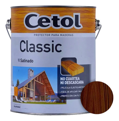 Cetol Classic Satinado Impregnante Protector Exterior X 4lts - Prestigio Color Nogal