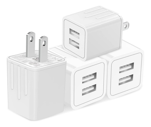 Cargador De Pared Usb, Paquete De 4 Unidades De 2.1 A, Adapt