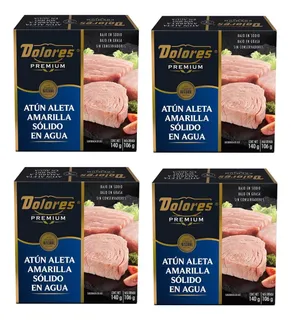 Lomo De Atun En Agua Dolores Premium Lata 140gr - 4 Pack