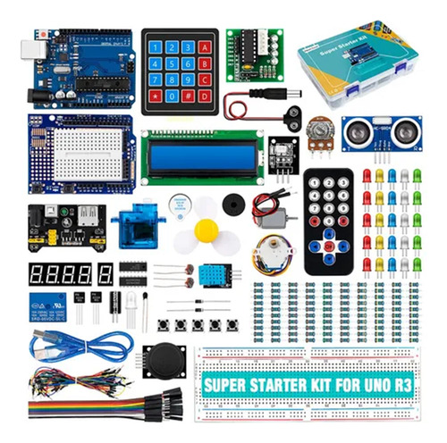 Completo Kit Compatible C/ Arduino Uno Con Español Tutorial