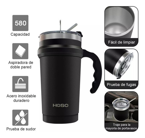 Termo Botella Agua Taza Cafe Térmica Acero Inoxidable Hoso