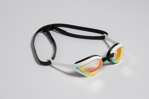 Goggles De Competencia Arena Cobra Ultra Swipe Mirror Color Blanco/Dorado