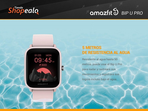 Imagen 3 de 10 de Smartwatch Reloj Amazfit Basic Bip U Pro 1.43 Rosa Gps -*