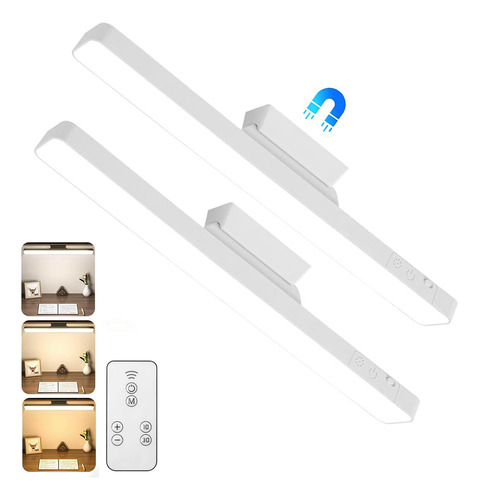 COMBYEO 2 piezas Lampara Pared Interior Magnética Luz Con Táctil Y Remoto,Adsorción Magnética,Luces de 3 Colores y Brillo Ajustable.Para Estudio, Escritorio, Dormitorio, Paredes,Luces Led Recargables
