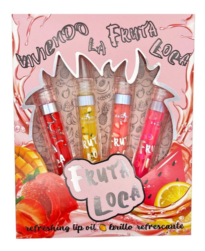 Bálsamo Labial Gloss Fruta Loca Set 4 Pzs Italia Deluxe