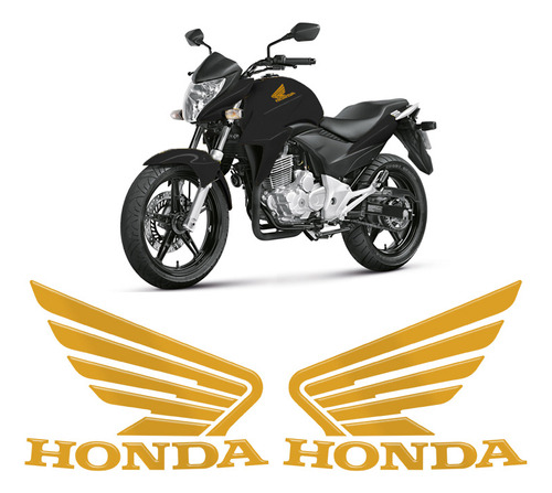 Adesivos Moto Honda Cb 300r Asas Emblemas Dourado Tanque