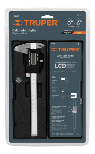 Calibrador Digital 6' Mm Y Std Truper 14388 | Caldi-6mp