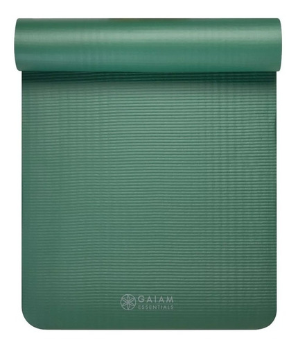 Mat De Yoga & Fitness 10mm / Con Correa / Colchoneta / Gaiam Color Verde