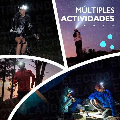 Imagen 7 de 10 de Linterna Minera Camping Vincha 3 Modos De Luz Led Recargable