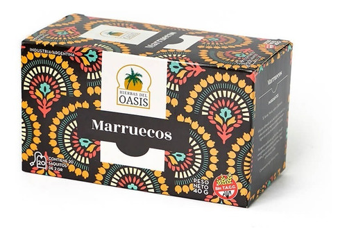 Imagen 2 de 3 de Té Marruecos (té Verde Menta Damasco) Pack X 3 Cajas