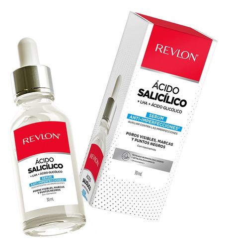 Serum Facial Revlon Ácido Salicílico 3% Lha+niacinamida 30ml Momento de aplicación Día/Noche Tipo de piel Todo tipo de piel