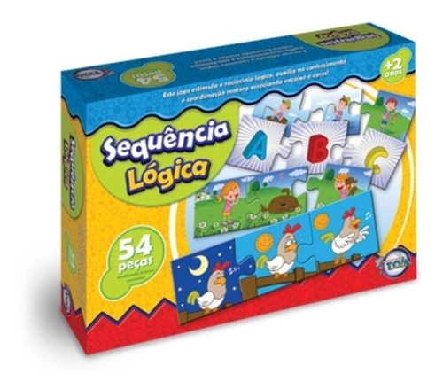 Jogo Sequência Lógica 54 Peças Diversão Raciocínio Infantil