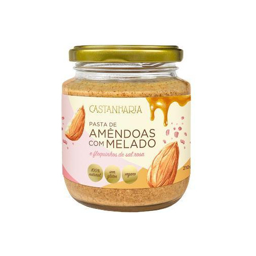 Kit 2x: Pasta De Amêndoas/melado/sal Vegana Castanharia 210g