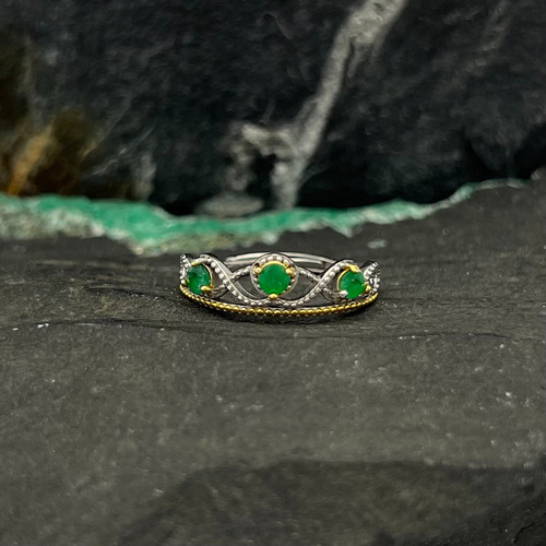 Anillo Quince Años Con Esmeralda Natural Colombiana Fina